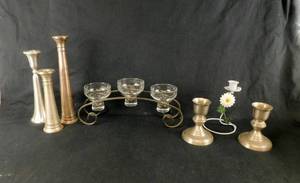 lot 33 image: Lot of Candle Holders including Pottery Barn and Europa Imports