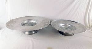 lot 39 image: Set of 2 Hammered Aluminum Lazy Suzannes by Everlast Metal and Wilson Speicalties