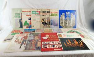 lot 54 image: Lot of 16 Vintage Vinyl Christmas Albums including Elvis, Gene Autry and more