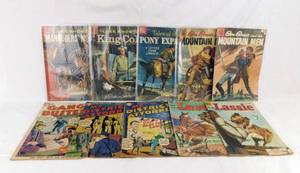 lot 13 image: Lot of 10 Vintage 1950s Comic Books including Luke Short, Lassie, Mr District Attorney and More