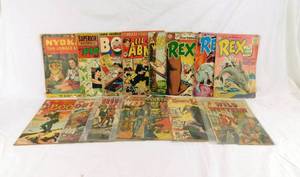 lot 25 image: Lot of 15 Vintage 1950s Comic Books including Rex the Wonder Dog, Lil Abner, Ringo Kid and more