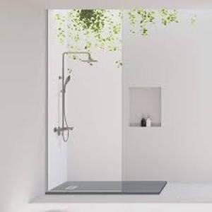 lot 5 image: CASTICO 60 in. L x 36 in. W x 1.125 in. H Solid Composite Stone Shower Pan Base with LR Drain in Graphite Sand