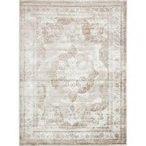 lot 52 image: Unique Loom Sofia Salle Garnier Beige 9 ft. x 12 ft. Medallion Area Rug
