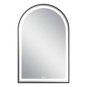 lot 19 image: NEUTYPE 26 in. W x 38 in. H Arched Framed LED Anti-Fog Dimmable Wall Mount Bathroom Vanity Mirror in Black