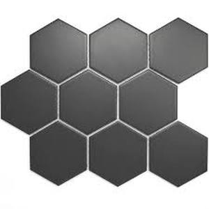 lot 84 image: Amadis 9 x9 Matte Black Hexagonal Tile Sheet (Approx. 8.28 sq. ft.)