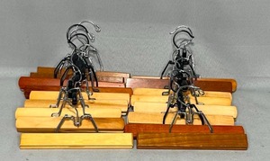lot 26 image: Lot of Wooden Dress PantsClothes Hangers