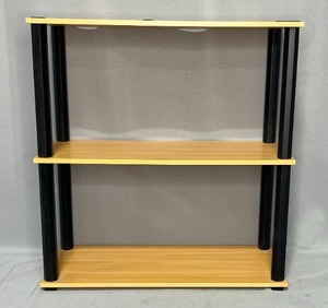 lot 31 image: 2 Shelf Wooden w Black Trim Book Shelf