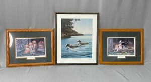lot 126 image: 2 Terry Doughy Prints Bucket SeatBest of Friends and 1 Kunzer Print 2 Loons