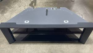 lot 163 image: Sony - Black Entertainment Corner Unit w Glass Shelving - Model SU-RS11X - Excellent Condition