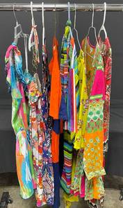 lot 175 image: Variety of Fun Colored and Patterned Womens Dresses - Sleeveless, Short Sleeve and Long Sleeve. Old Navy, Mud Pie, Velzera and More Sz. L-XL
