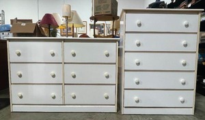 lot 150 image: Two White Dressers