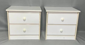 lot 151 image: Two White Perdue End Tables