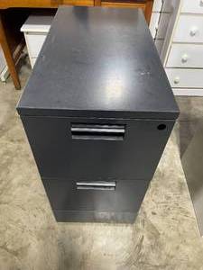 lot 158 image: Black Two Drawer File Cabinet