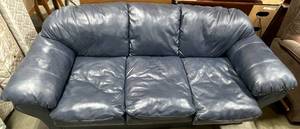 lot 180 image: Blue Leather Couch
