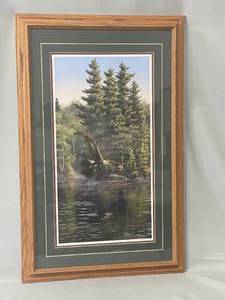 lot 18 image: Signed Framed Artwork of Eagle Flying by Kelley 301400