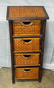 lot 188 image: 4 Basket Vertical Brown End TableStorage Unit