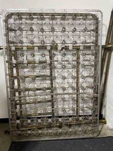 lot 193 image: VTG SZ Full Box Spring w Brass Head & Foot Boards