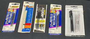 lot 202 image: VTG Velveeta Wooden Box, 5 VTG Pocket Knives, 1 Pocket Knife Combo Cork Opener, 1 Star Harmonica and Various Home Office Supplies
