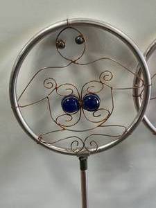 lot 208 image: Ornamental Spinning Sprinkler (2) Copper Turtle 34 Tall