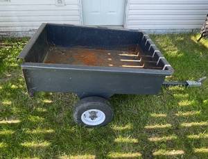 lot 2 image: Heavy-Duty Black Utility Cart with Hitch