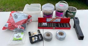 lot 47 image: Assorted Hardware and Tools Lot - Screws, Tape, and More