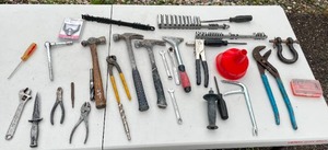 lot 37 image: Mixed Hand Tool Set with Hammers, Wrenches, and More