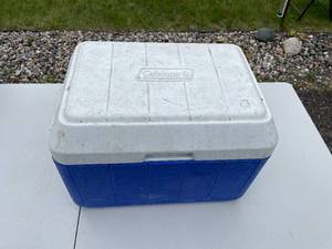 lot 46 image: Coleman Blue and White Cooler