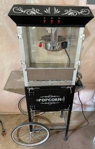 lot 157 image: Vintage Style Popcorn Machine on Cart