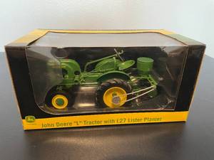 lot 194 image: John Deere L Tractor with L27 Lister Planter - 116 Scale Die Cast Replica