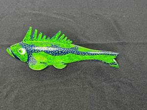 lot 122 image: Vibrant Hand-Painted Fish Decoy 8 Signed Tim Spreck #489 2005