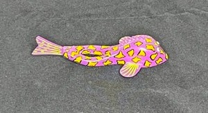 lot 128 image: Handcrafted Colorful Fishing Decoy 6 Signed Al Reg 06-17