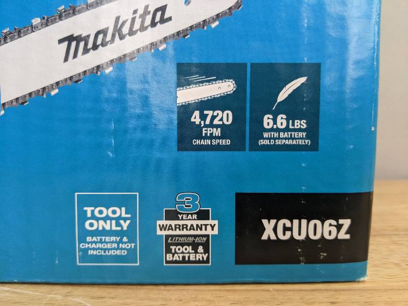 lot 5A image: Brand New Makita LXT 10 in. 18V Lithium-Ion Brushless Battery Top Handle Chain Saw (Tool-Only) $259 Retail O