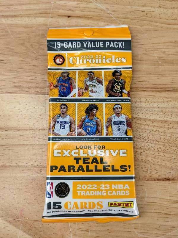 lot 35A image: 5 Brand New 2022-23 Panini Chronicles NBA Basketball Card Packs I