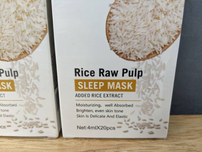 lot 43B image: (3) Brand New Rice Raw Pulp Firming Sleeping Masks Q