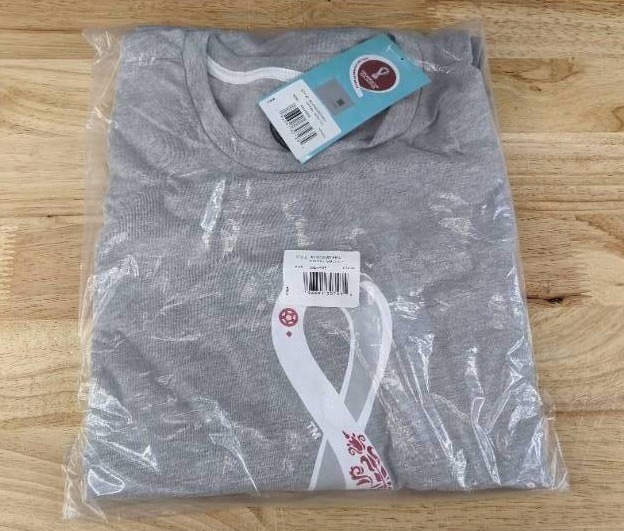 lot 55A image: Brand New Outerstuff FIFA World Cup Soccer Core Long Sleeve Grey Tee Mens XXL T-Shirt Q