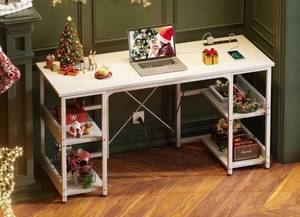lot 64 image: New AODK 48 Inch Small Computer Desk with Power Outlets & USB Charging Port, White B