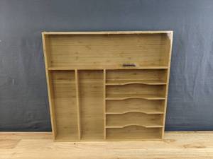 lot 86 image: New Umilife Large Kitchen Drawer Organizer, 19x19 Silverware Organizer, 2.5 B