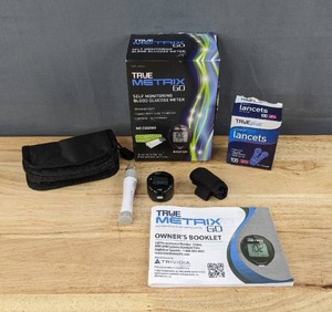 lot 68 image: True Metrix 60 Self Monitoring Glucose Meter and Sterile Lancets B