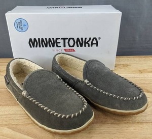 lot 125G image: Minnetonka Tilden Moccasins Mens Size 10 Grey N