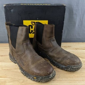 lot 93B image: Caterpillar Wheelbase Steel Toe Boots Mens Size 13 Brown L
