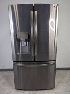 lot 6B image: LG 36 Inch Smart French Door Craft Ice Refrigerator with 29.7 Cu. Ft. Capacity, Wi-fi Enabled, Door-In-Door, Smart Cooling Plus, Dual Ice Maker, Sabbath Mode, ADA Compliant, and Energy Star Qualified Printproof Black Stainless Steel G