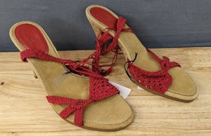 lot 150 image: Cole Haan Heeled Sandals Womens Size 6.5 Red L