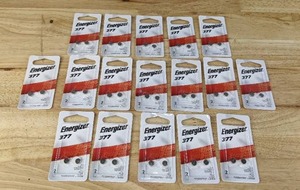 lot 59E image: Brand New 17 Packs of Energizer 377 Silver Oxide Button Battery (2 Pack) $101.83 Retail Y
