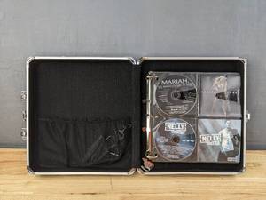 lot 29B image: Vaultz CD Carrying Case with 30 Various CDs Including Johnny Cash, Eminem, U2, TLC and More N
