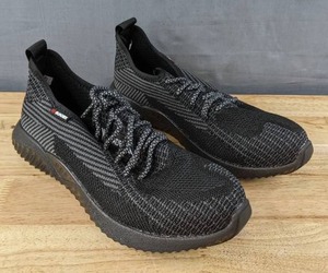 lot 80B image: Brand New Suadex Steel Toed Sneakers Mens Size 9.5Womens Size 11 Striped Black L