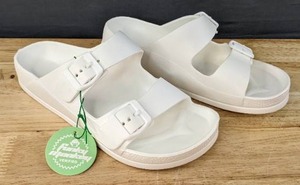 lot 62F image: New Funky Monkey Comfort Slide Sandals Womens Size 8 White L