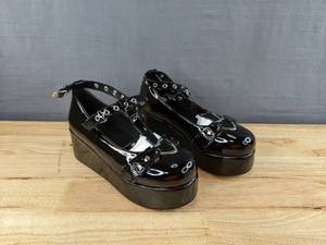 lot 69D image: Brand New Celnepho Mary Jane Platform Shoes Womens Size 7 Black L
