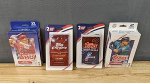 lot 80E image: Lot of 4 Brand New Factory Sealed Topps Baseball Card Sets 2023 Topps Update Series, 2021 Topps Chrome Platinum Anniversary Edition, 2021 Topps NPB, 2023 Topps Series 1 I