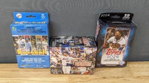 lot 19E image: Brand New MLB Baseball Trading Cards 2022 Topps Heritage Baseball Hanger Box, 2022 Topps Stadium Club Baseball Blaster Box, and 2022 Topps Series 1 Baseball Hanger Box $65.12 Retail I