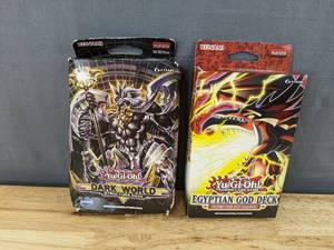 lot 52E image: Brand New Yu-Gi-Oh Trading Card Game Packs Egyptian God Featuring Slifer the Sky Dragon and Dark World Structure Deck I